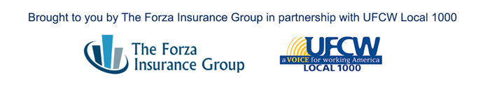 UFCW Local 1000 and Forza Insurance Group Logo